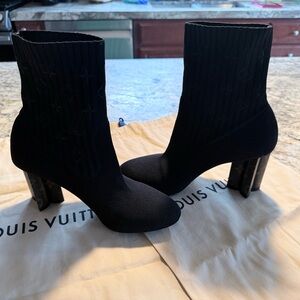 Louis Vuitton Black Heeled Boots